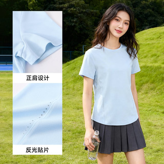 Baleno/班尼路 速干短袖T恤女 圆领拼接反光贴片 吸湿排汗透气 42cm*58cm