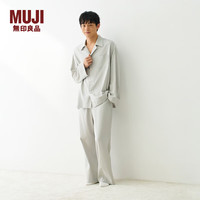 MUJI/無印良品 莱赛尔棉男士长袖家居服套装 灰色 L-XL