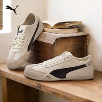PUMA BELLA薄底鞋多巴胺可露丽风T头鞋男女运动休闲鞋 405256 暖白-黑色-01 42