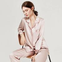 美标 100%桑蚕丝春夏开衫家居服套装