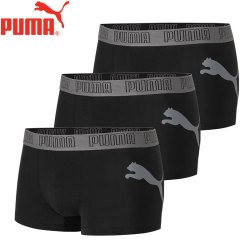 PUMA 男士内裤 运动纯色抑菌内裆裤衩棉质中腰平角裤 3条装