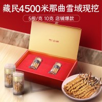 挖草人 西藏那曲野生冬虫夏草 10g 4根/克 礼盒