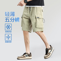 POUILLY LEGENDE/布衣传说 工装短裤 男士宽松五分裤 卡其色 2XL