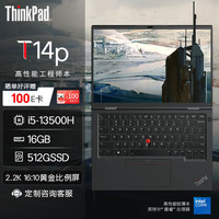 ThinkPad T14p 14英寸商务办公轻薄笔记本高性能标压(酷睿i5-13500H 16G 512G 2.2K屏)标机