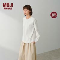 無印良品 MUJI 女式华夫格插肩袖长袖T恤 BB2ABC6S