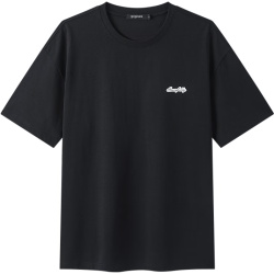 gxgjeans 【限时五折】 美式字母绣花圆领短袖T恤 黑色