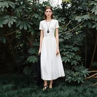  ZIQIAO/自巧 凉感 女士连衣裙 雅白色短袖 XXS （尺码：1）