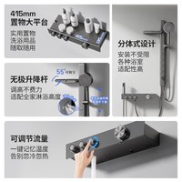 ARROW/箭牌 枪灰色淋浴花洒套装 无顶喷 增压喷头 浴室花洒
