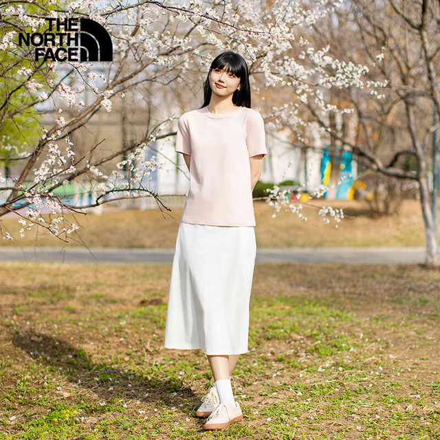 北面 都市经典系列短袖T恤女 柔雾粉 S