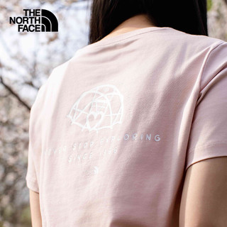 THE NORTH FACE/北面 都市经典系列短袖T恤女 柔雾粉 L