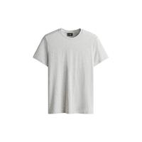 H&M 男装正肩匹马棉细密罗纹圆领短袖T恤 混浅灰色 2XL