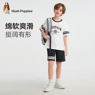 暇步士 Hush Puppies 童装男童短袖短裤2件套 冰晶蓝 120