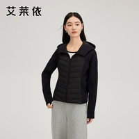 艾莱依 女士轻薄羽绒服 炭黑 S