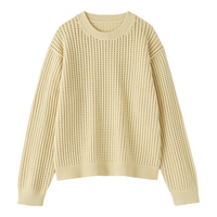 MUJI/無印良品 可水洗 女士针织衫 浅黄色 S (155/80A)