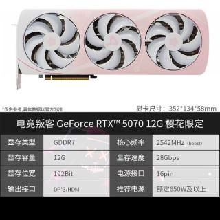 电竞叛客 独立显卡  12GB 樱花粉