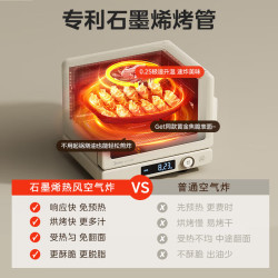 美的 小滋味2.0 微烤炸一体机三合一微波炉电烤箱空气炸智能变频平板烘烤一级能效C15