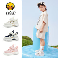 B.Duck 童鞋儿童运动鞋夏季新款魔术贴单网男女宝宝鞋镂空透气鞋 米色 32 码 脚长19.2-19.7cm
