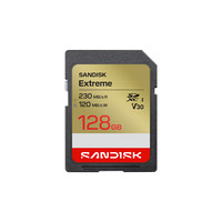 闪迪 128GB SD内存卡 4K V30 U3 C10 相机存储卡 读速230MB/s 写速120MB/s