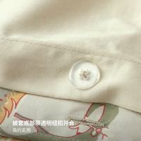 宜家 NASSELKLOCKA奈瑟克洛被套枕套组合混纺缎织面料现代 三件套单人床-浅绿床单(深灰绿被套1.5x2m)