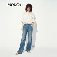 MO&Co. 砂洗雾面铜氨丝工装亨利领袖袢衬衫 本白色 S