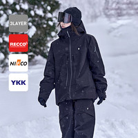 AWKA 滑雪服套装女款男士单板专业防水装备2025新款高端外套上衣3L 黑上衣 ZH103 S