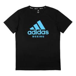 adidas 透气快干 男士运动T恤  黑蓝 2XL