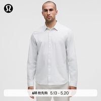 lululemon 丨New Venture 男士修身剪裁长袖衬衫速干芯吸 LM3FJUS 杂色淀粉蓝白条纹 L