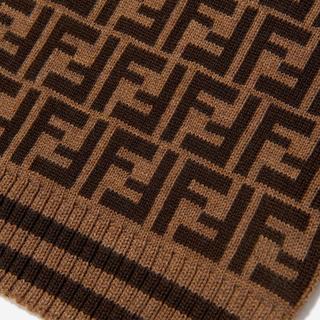 FENDI/芬迪 Kids Wool Logo围巾 棕色