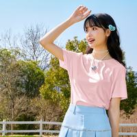 雪中飞 冰丝短袖T恤女 浅粉红 2XL 175/96A