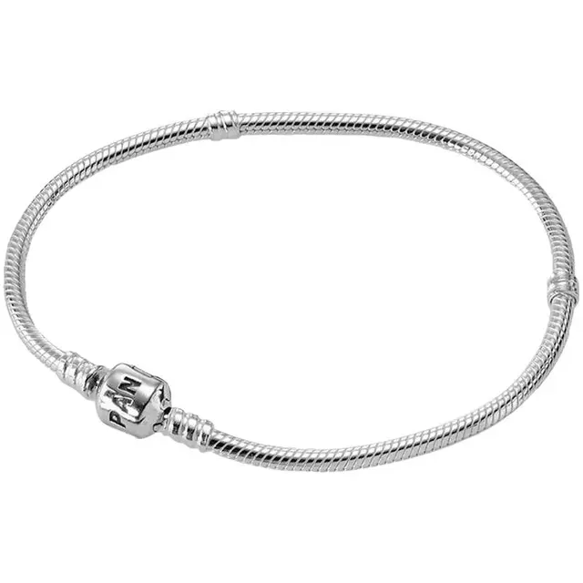 PANDORA 潘多拉 字母组合 Moments系列 590702HV 蛇形925银手链