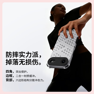SNOWKIDS iPhone 17 Pro Max 蜂巢超强保护科技壳 透黑软边全包