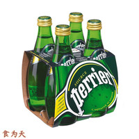 巴黎水 法国进口含气0糖0脂气泡水饮料 原味330ml*4瓶