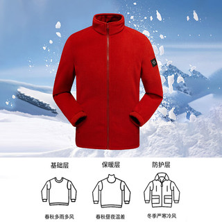 JEEP SPIRIT 吉普三合一冲锋衣男士夹克 防风防水登山外套 粉色 S