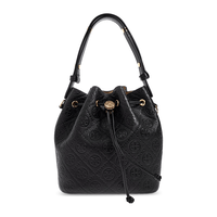 TORY BURCH T Monogram经典压纹水桶包 黑色