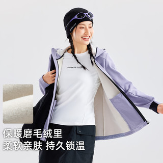 Pioneer Camp/拓路者 海豚软壳衣 女款防风保暖收腰夹克 黑色 S