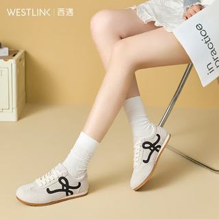 WESTLINK/西遇 平底德训鞋女 米色 37（235）女士休闲鞋