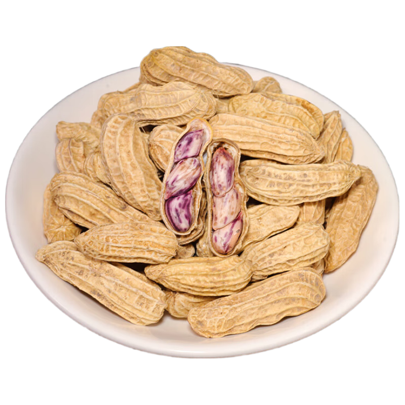 食京欢 云南七彩花生 烘烤原香咸干带壳熟果 500g