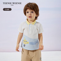 TEENIE WEENIE Kids小熊童装男宝宝拼色短袖POLO衫 110cm