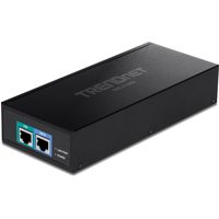 TRENDnet PoE++ 90W大功率供电模块 10G高速端口 PoE转PoE网络设备供电器 工业级金属机身 黑色 TPE-319GI