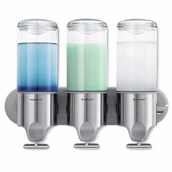 simplehuman BT1029 444ml三件套壁挂式泵式分配器，拉丝不锈钢，宽32.0厘米x高24.5厘米x深9.4厘米