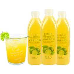 李小艾 小青柠汁饮料1L*6瓶柠檬汁青柠汁果汁礼盒装大瓶宴席整箱
