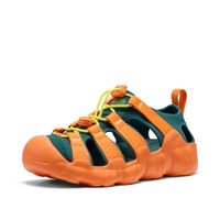 KEEN 中性儿童 Hyperport H2 透气舒适徒步和水凉鞋, 地中海/橙皮。