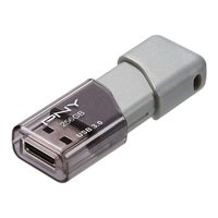 PNY 256GB USB3.0高速闪存盘 滑盖无帽设计 钥匙扣便携 兼容PCMac 灰色 100MBs读取速度