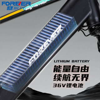  FOREVER/永久 超长续航 电动助力自行车 锂电池 F80摩天黑-助力续航100-110KM-油碟力矩