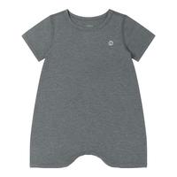 nest designs婴儿竹丽尔短袖连体衣爬服和尚春夏新生儿宝宝包屁衣 炭笔灰 90cm