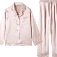 美标 100%桑蚕丝春夏开衫家居服套装