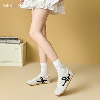 WESTLINK/西遇 平底德训鞋女 米色 37（235）女士休闲鞋