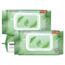 京东京造 雪松杀菌湿巾80抽*3包 带盖抽取卫生湿纸巾 湿巾大包