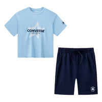 CONVERSE/匡威 童装短袖T恤+短裤两件套 亮蓝色 160/80