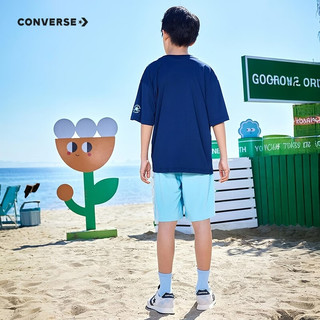 CONVERSE/匡威 童装短袖T恤+短裤两件套 亮蓝色 160/80